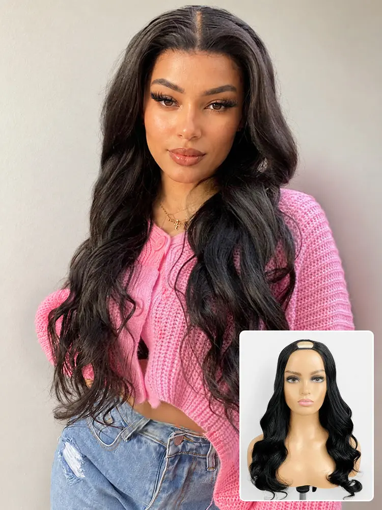 Multi-Texture U-Part Wig, front view thumbnail