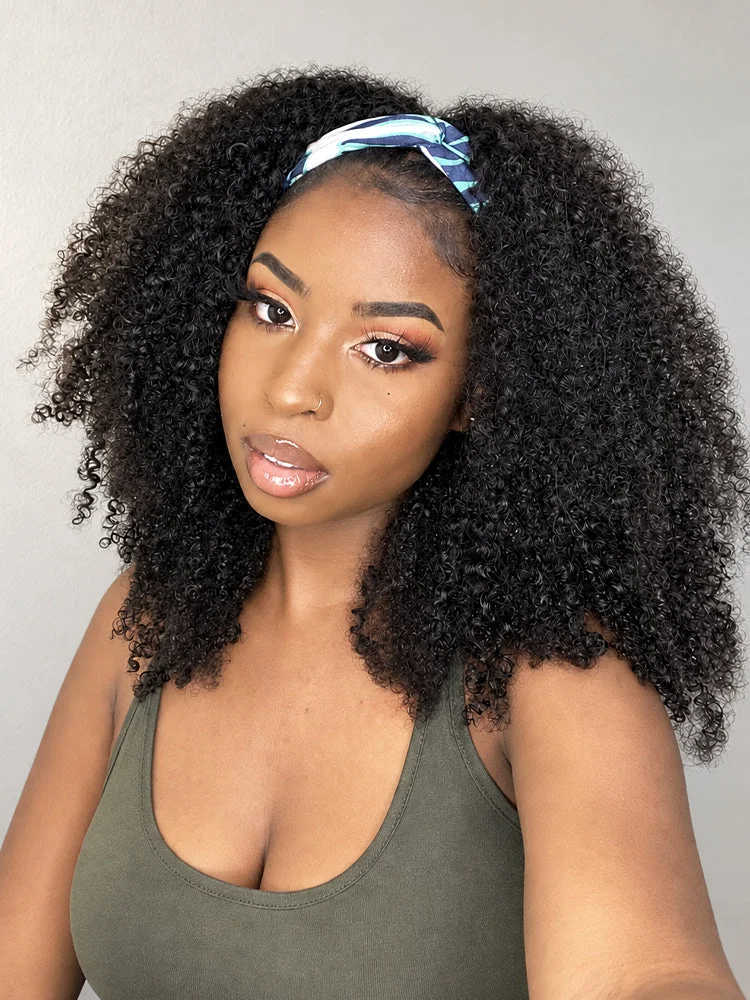 Jerry Curly Headband Wig, front view