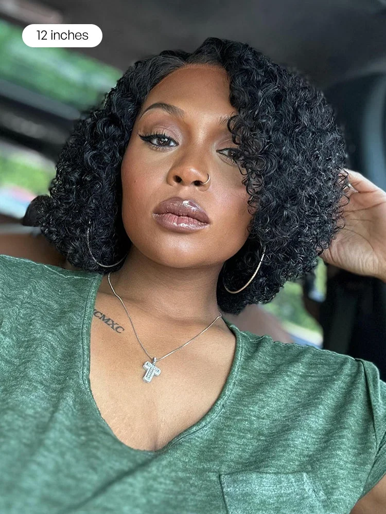 Wet and Wavy Side-Part Wig, side view