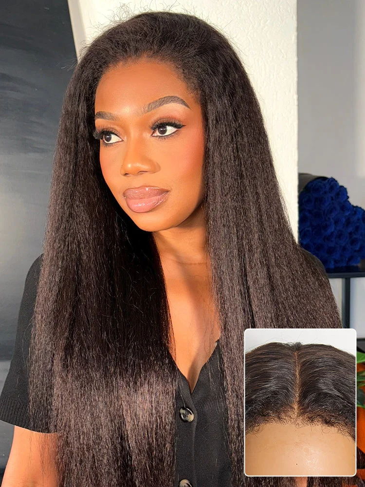 Luvme Kinky Edges Straight Closure Wig, front view