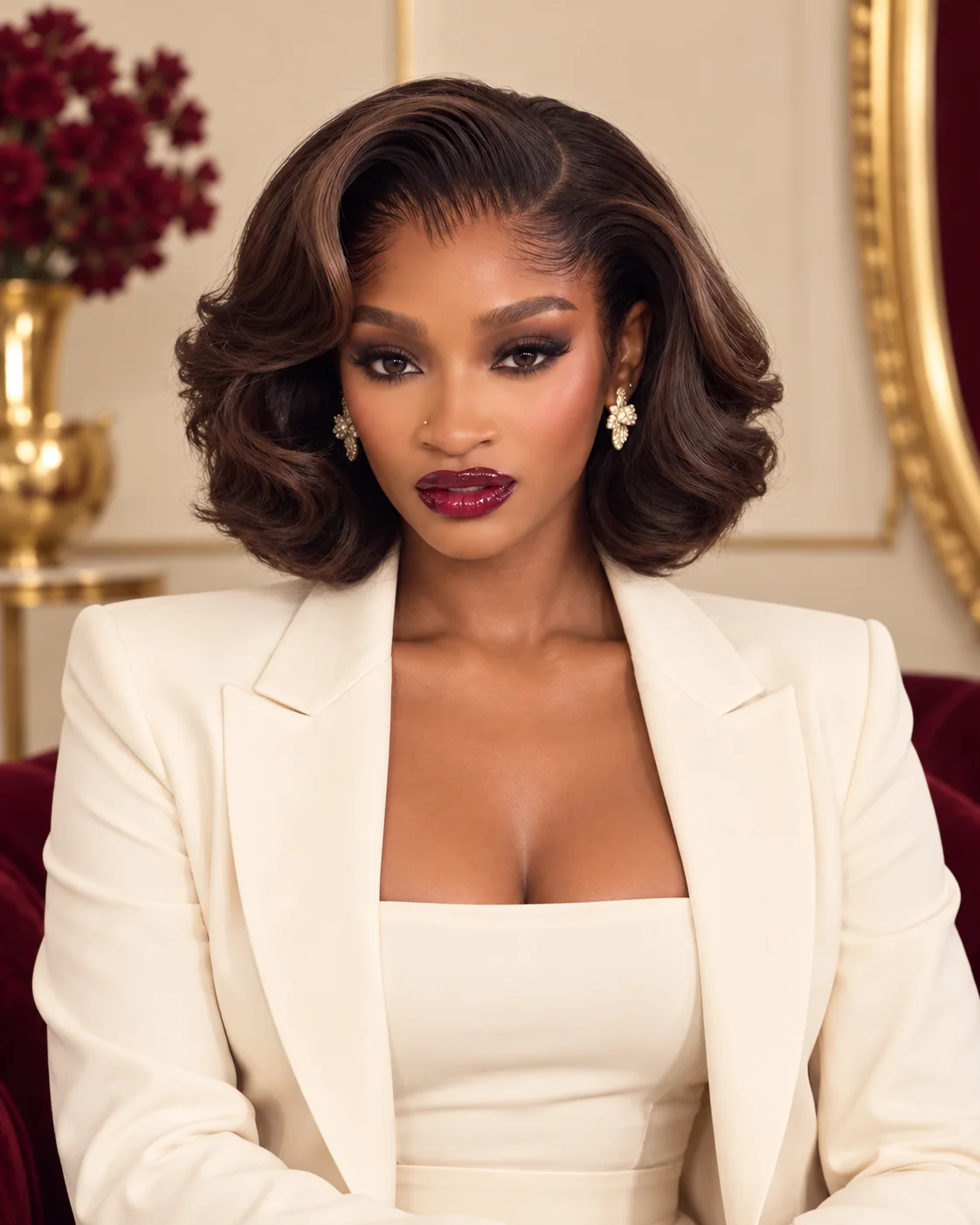 Bouncy Wave Wig, front view